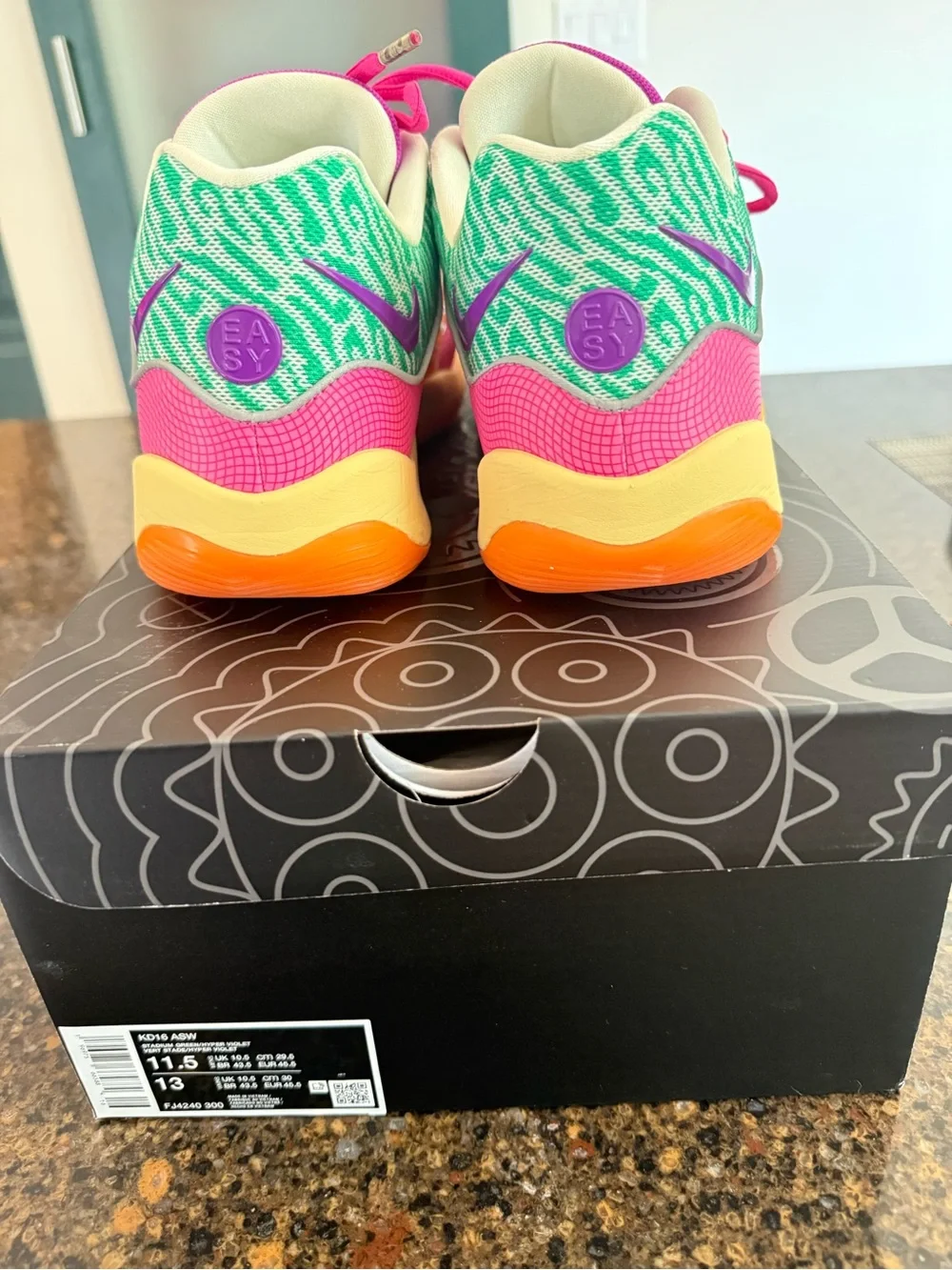 KD16ASW Kevin Durant Nike Stadium Green/Hyper Violet Sz Mens 11.5 - Picture 10 of 11